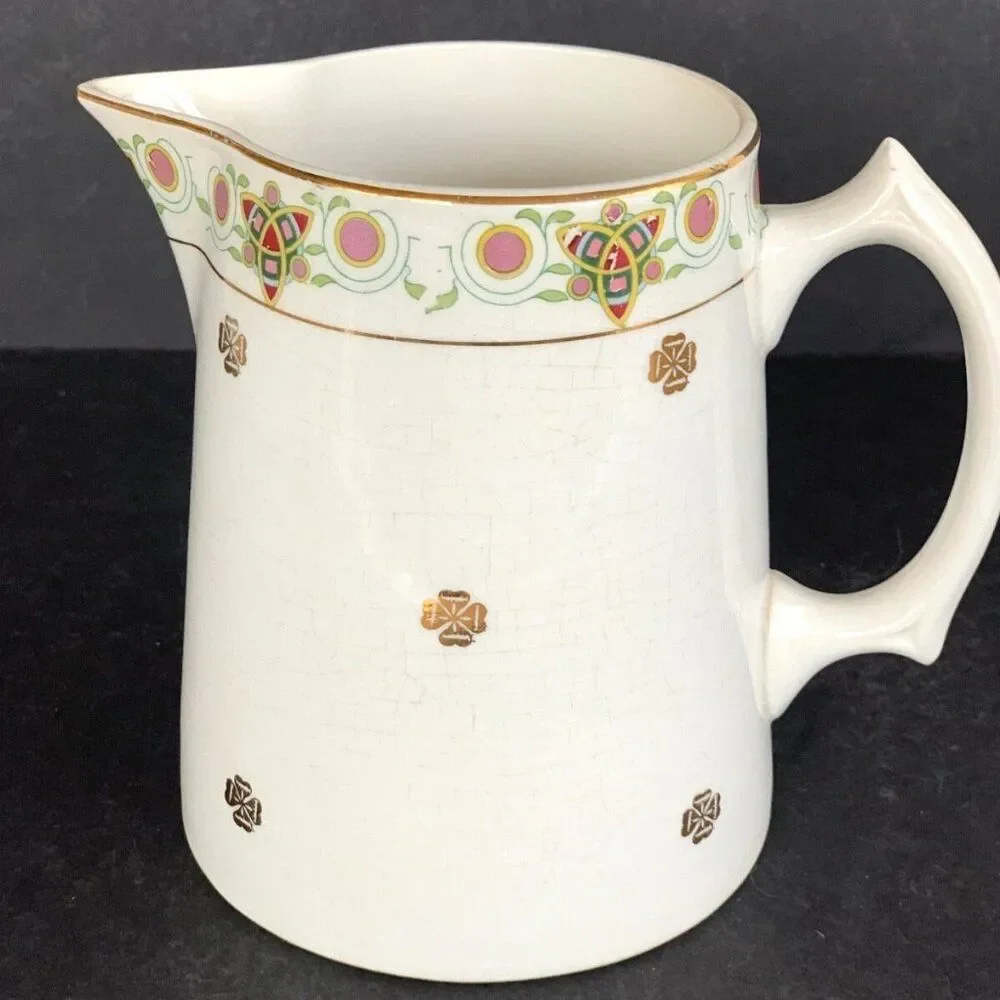 Antique Art Deco Pitcher Edwin M. Knowles Art Pottery 5.5